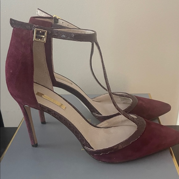 Louise et Cie Dark Red T-Strap Heels - Picture 5 of 6